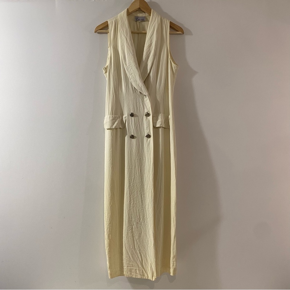 Vintage Dani Michaels Double Breasted Button Front Dress with Lapel Collar